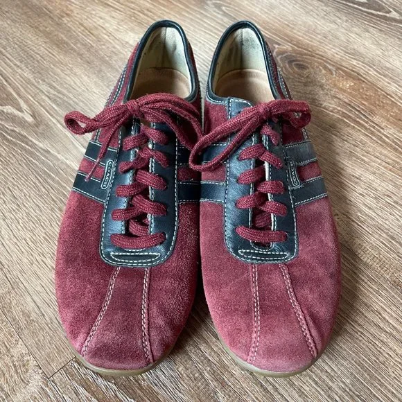 Coach Men's Maroon Suede Frasier Sneakers 7.5 M - Picture 2 of 9